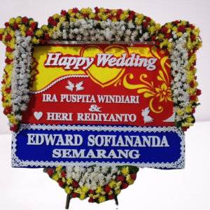 Bunga Papan Happy Wedding Indramayu