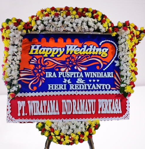 Bunga Papan Happy Wedding Indramayu