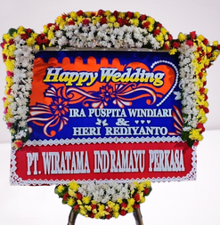 Bunga Papan Happy Wedding Indramayu